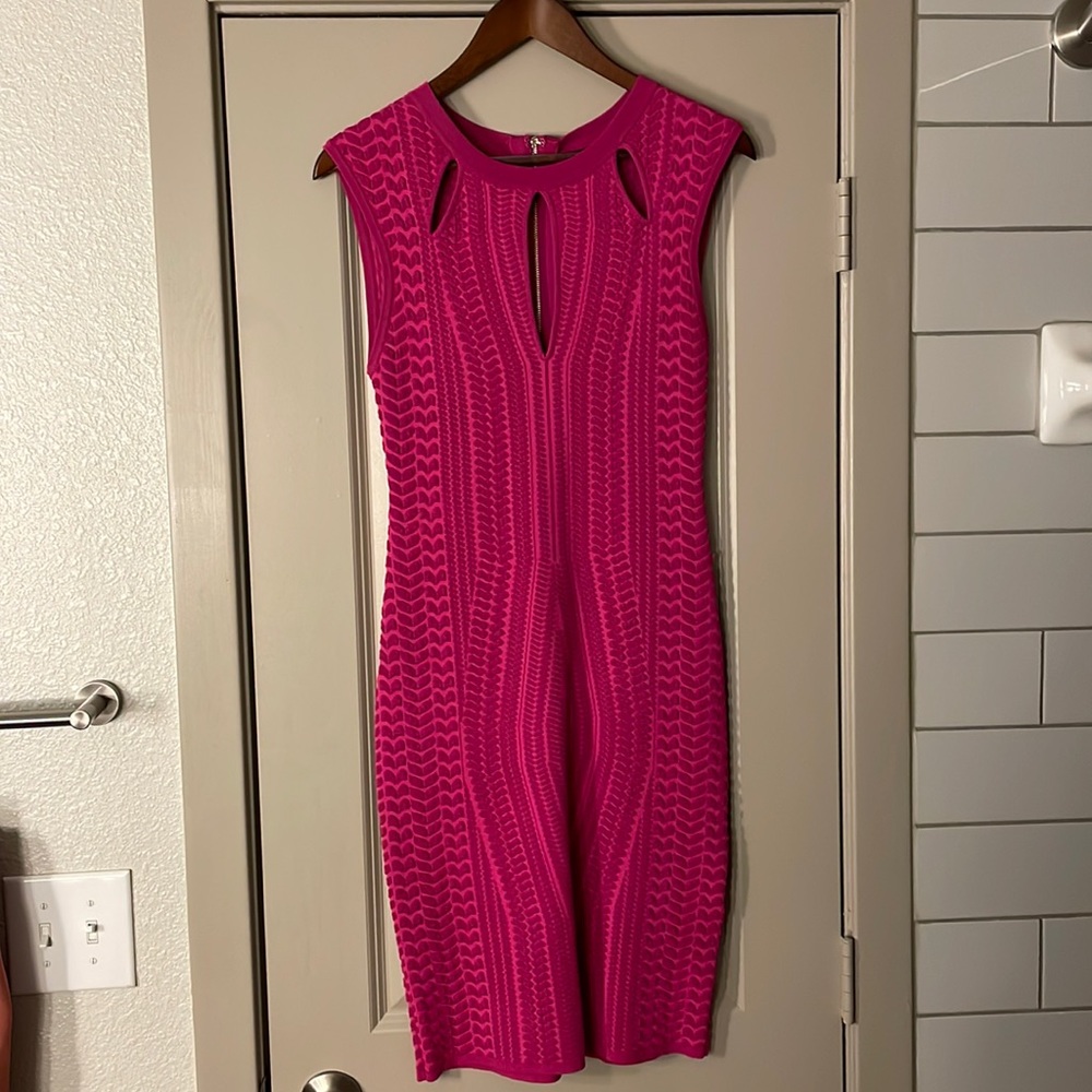 Fuchsia Bebe Bodycon MIDI size Medium Dress